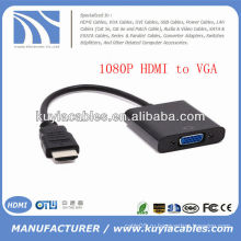 1080p HDMI для видеоадаптера VGA Видеокабель Встроенный чипсет Черный